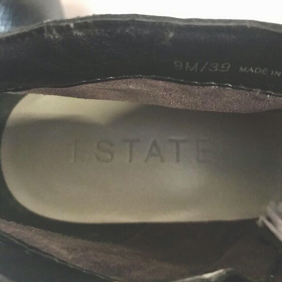 1.State Jelin Black Leather Ankle Studded Boots Block Heel Pointed Toe Women’s 9 - Picture 14 of 16